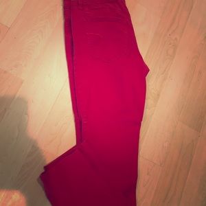 Red jeggings size 7 American eagle